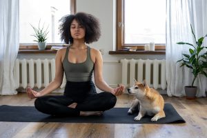 woman meditating